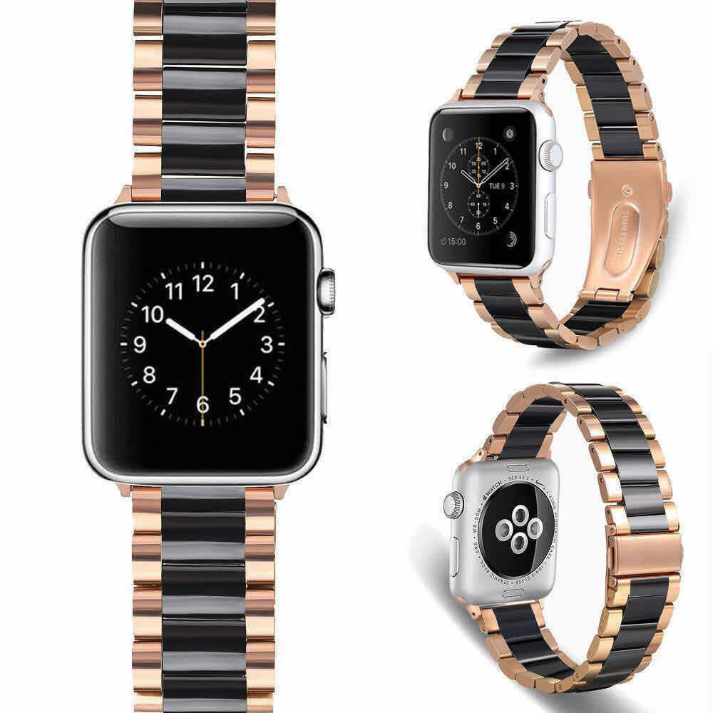 Strap-it Strap-It Correa acero cerámico Apple Watch Ultra (oro rosa/negro) Strap-it Strap-It Correa acero cerámico Apple Watch Ultra (oro rosa/negro)