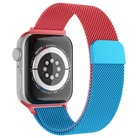 Strap-it Strap-It Correa milanesa Apple Watch Ultra (rojo/azul) Strap-it Strap-It Correa milanesa Apple Watch Ultra (rojo/azul)