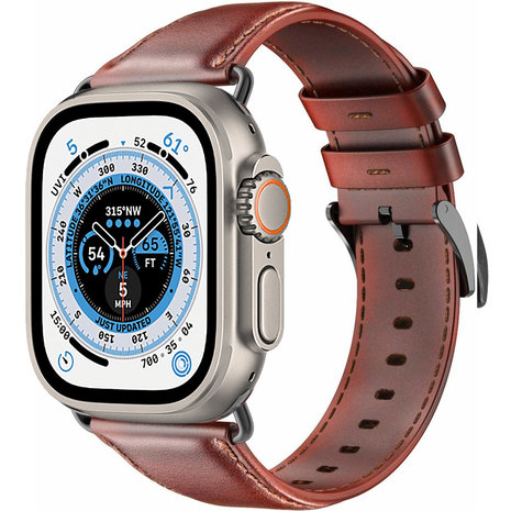 Strap-it Strap-It Correa cuero Apple Watch Ultra (rojo-marrón) Strap-it Strap-It Correa cuero Apple Watch Ultra (rojo-marrón)