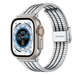 Strap-it Correa acero inoxidable Apple Watch Ultra (plata/negro) Strap-it Correa acero inoxidable Apple Watch Ultra (plata/negro)