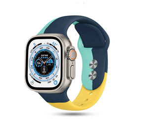 Strap-it Correa deportiva triple Apple Watch Ultra (azul oscuro-aqua-amarillo) Strap-it Correa deportiva triple Apple Watch Ultra (azul oscuro-aqua-amarillo)