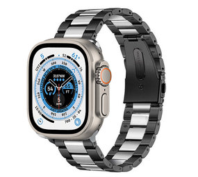 Strap-it Correa acero Apple Watch Ultra (negro/plata) Strap-it Correa acero Apple Watch Ultra (negro/plata)
