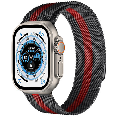 Strap-it Strap-It Correa Apple Watch Ultra milanesa (negra/roja) Strap-it Strap-It Correa Apple Watch Ultra milanesa (negra/roja)