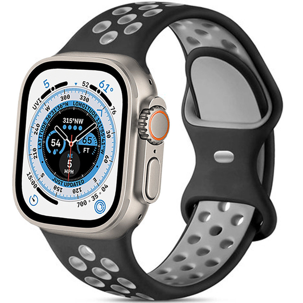 girasol Prisión Misericordioso Correa Apple Watch Ultra deportiva (negra/gris) - Correasmartwatch.es
