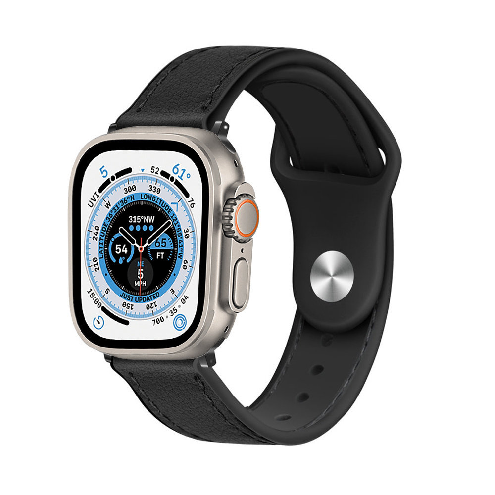Strap-it Strap-It Correa cuero híbrida Apple Watch Ultra (negro) Strap-it Strap-It Correa cuero híbrida Apple Watch Ultra (negro)