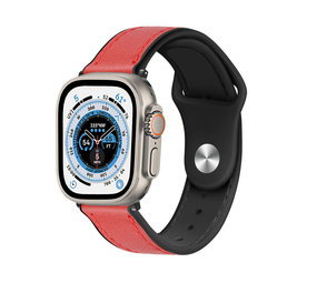 Strap-it Correa cuero híbrida Apple Watch Ultra (roja) Strap-it Correa cuero híbrida Apple Watch Ultra (roja)