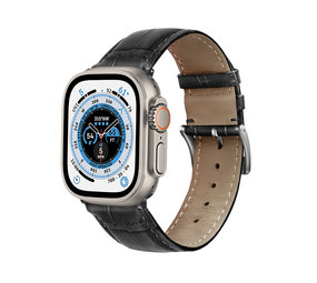 Strap-it Correa cuero cocodrilo Apple Watch Ultra (negro) Strap-it Correa cuero cocodrilo Apple Watch Ultra (negro)