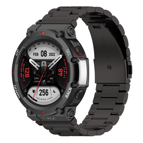 Strap-it Strap-It Correa acero Amazfit T-Rex 2 (negro) Strap-it Strap-It Correa acero Amazfit T-Rex 2 (negro)