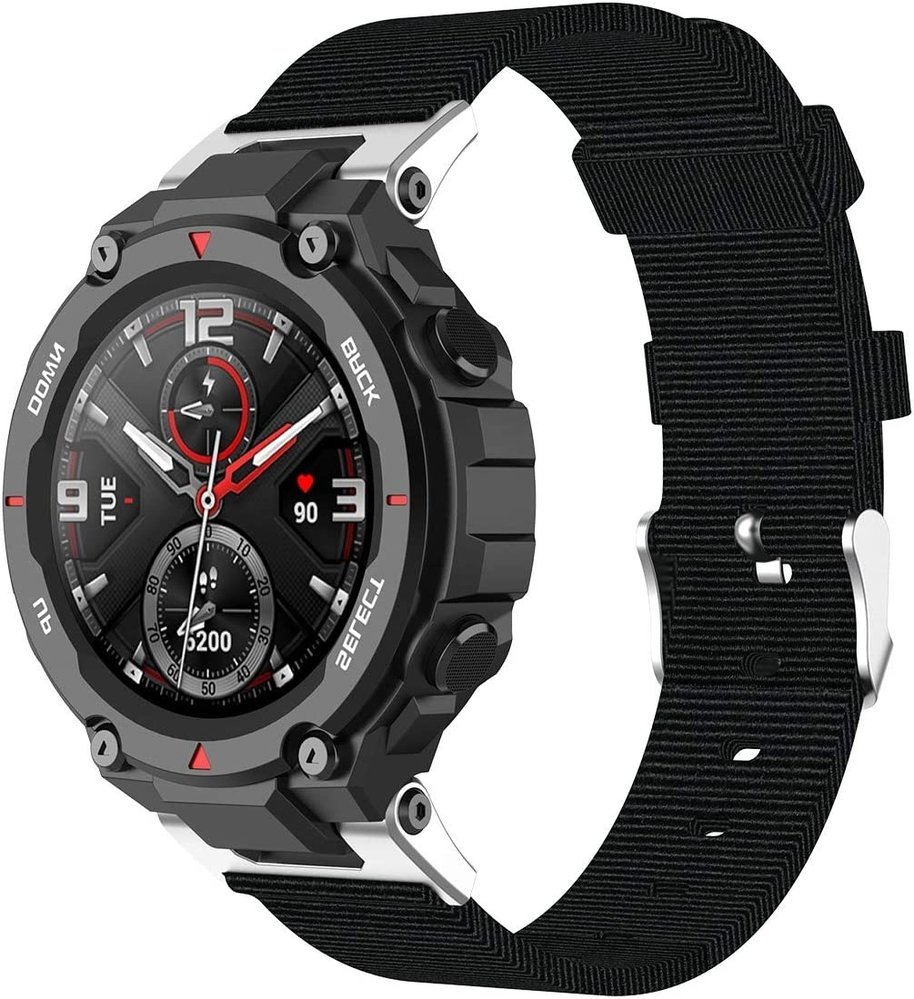 Strap-it Strap-It Correa nylon lienzo Amazfit T-Rex (Pro) (negro) Strap-it Strap-It Correa nylon lienzo Amazfit T-Rex (Pro) (negro)
