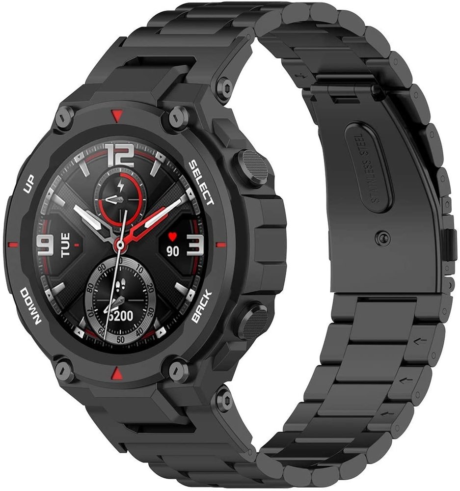 Strap-it Strap-It Correa acero Amazfit T-Rex (Pro) (negro) Strap-it Strap-It Correa acero Amazfit T-Rex (Pro) (negro)