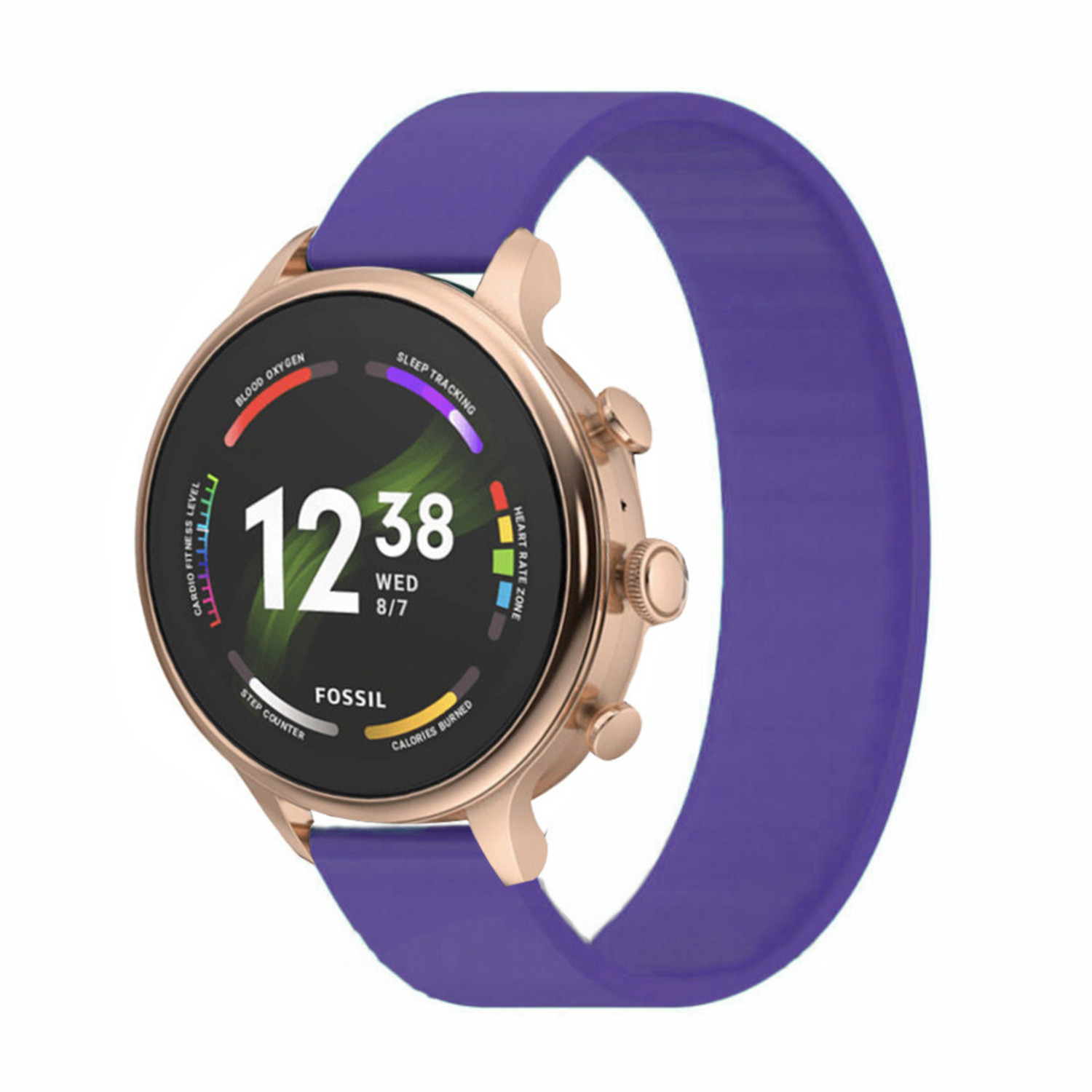 Correa elastica Fossil Gen 6 42mm morado Correasmartwatch.es
