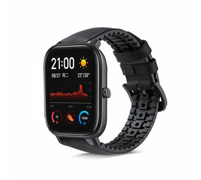 Strap-it Correa silicona/cuero Xiaomi Amazfit GTS (negra)