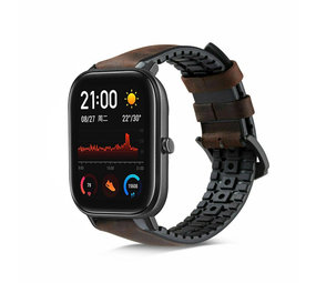 Strap-it Correa silicona/cuero Xiaomi Amazfit GTS (marrón)