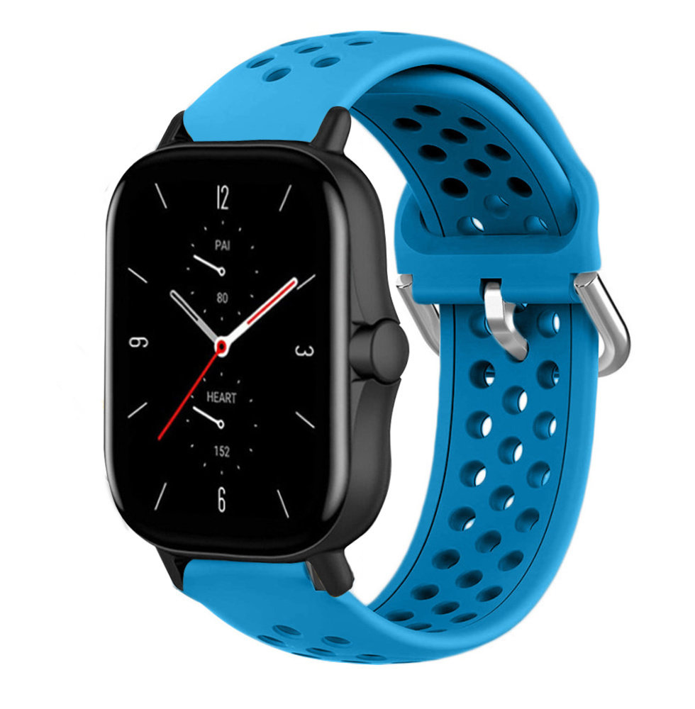 Strap-it Strap-it Correa silicona agujeros Amazfit GTS 2 (azul claro)