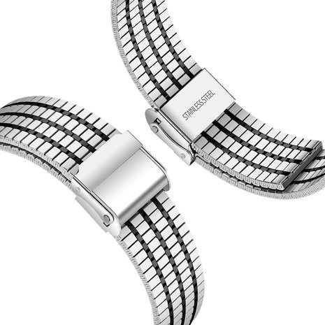 Strap-it Strap-it Correa acero inoxidable Xiaomi Amazfit Bip (plata/negro) Strap-it Strap-it Correa acero inoxidable Xiaomi Amazfit Bip (plata/negro)