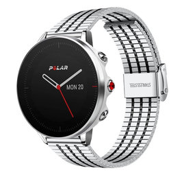 Strap-it Correa acero inoxidable Polar Grit X (plata/negro) Strap-it Correa acero inoxidable Polar Grit X (plata/negro)