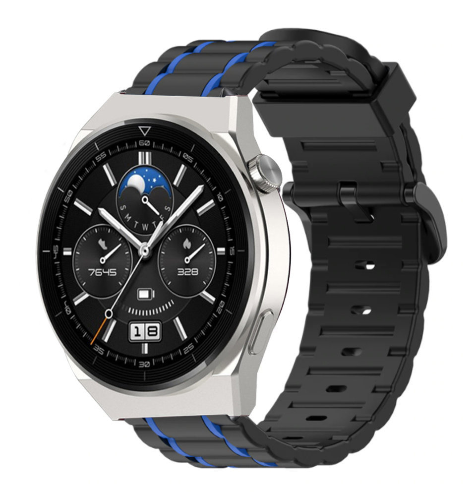 Strap-it Strap-it Correa deportiva con hebilla Huawei Watch GT 3 Pro 46mm (negro/azul) Strap-it Strap-it Correa deportiva con hebilla Huawei Watch GT 3 Pro 46mm (negro/azul)
