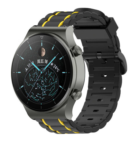 Correa deportiva con hebilla Huawei Watch GT 2 Pro negro amarillo Correasmartwatch.es