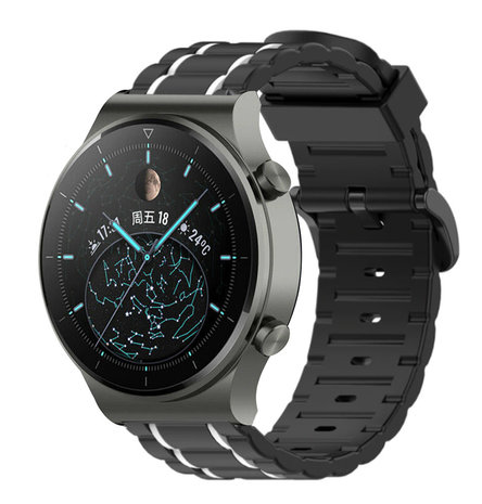 Strap-it Strap-it Correa deporitva con hebilla Huawei Watch GT 2 Pro (negro/blanco) Strap-it Strap-it Correa deporitva con hebilla Huawei Watch GT 2 Pro (negro/blanco)