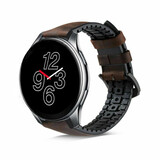 Strap-it Correa silicona/cuero OnePlus Watch (marrón)