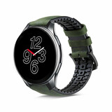 Strap-it Correa silicona/cuero OnePlus Watch (verde)