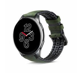 Strap-it Correa silicona/cuero OnePlus Watch (verde)