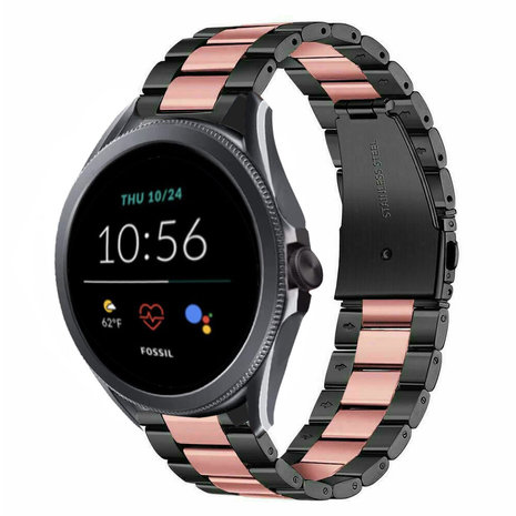Strap-it Strap-it Correa acero Fossil Gen 5e 44mm (negro/rosa) Strap-it Strap-it Correa acero Fossil Gen 5e 44mm (negro/rosa)