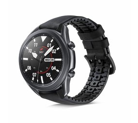 Strap-it Correa Silicona-cuero Samsung Galaxy Watch 3 45mm (negro)