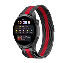 Strap-it Correa milanesa Huawei Watch 3 (Pro)(negro/rojo) Strap-it Correa milanesa Huawei Watch 3 (Pro)(negro/rojo)