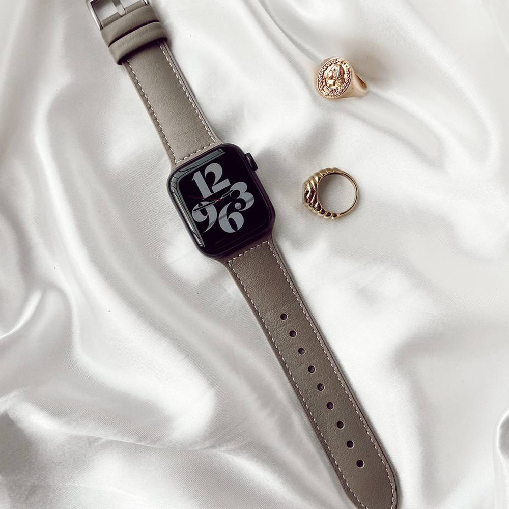 Strap-it Strap-it Correa cuero Apple Watch 8 (blanco/gris) Strap-it Strap-it Correa cuero Apple Watch 8 (blanco/gris)