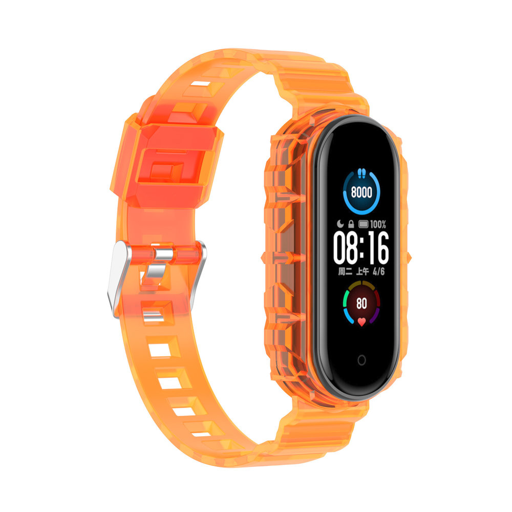 Strap-it Strap-it Correa TPU transparente Xiaomi Mi Band 5 (naranja) Strap-it Strap-it Correa TPU transparente Xiaomi Mi Band 5 (naranja)