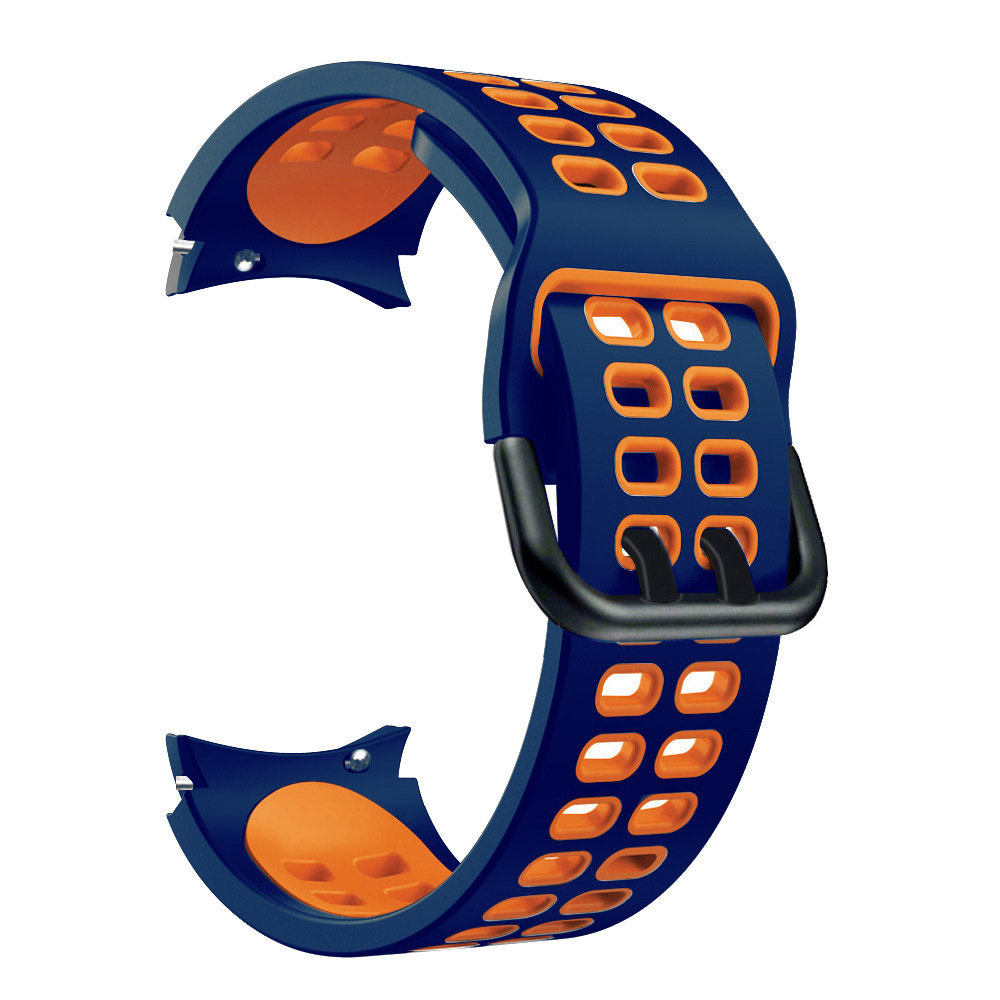 Strap-it Strap-it Correa cuadrada deportiva Samsung Galaxy Watch 4 40mm (azul/naranja) Strap-it Strap-it Correa cuadrada deportiva Samsung Galaxy Watch 4 40mm (azul/naranja)