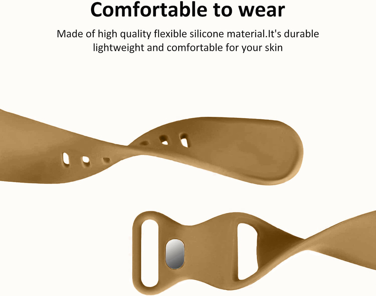 Strap-it Strap-it Correa silicona Apple Watch (nogal)