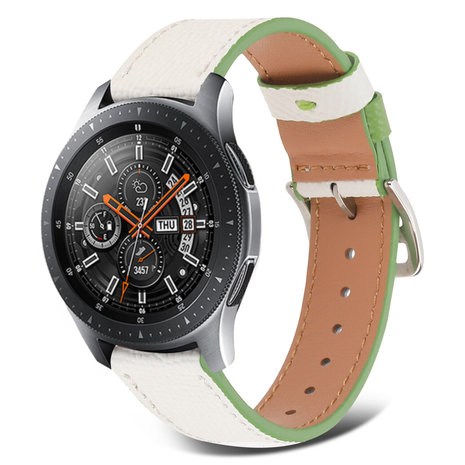 Strap-it Strap-it Correa cuero Samsung Galaxy Watch 46mm (blanco-verde) Strap-it Strap-it Correa cuero Samsung Galaxy Watch 46mm (blanco-verde)