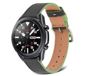 Strap-it Correa cuero Samsung Galaxy Watch 3 45mm (negro-verde) Strap-it Correa cuero Samsung Galaxy Watch 3 45mm (negro-verde)