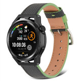 Strap-it Correa cuero Huawei Watch GT Runner (negro-verde) Strap-it Correa cuero Huawei Watch GT Runner (negro-verde)