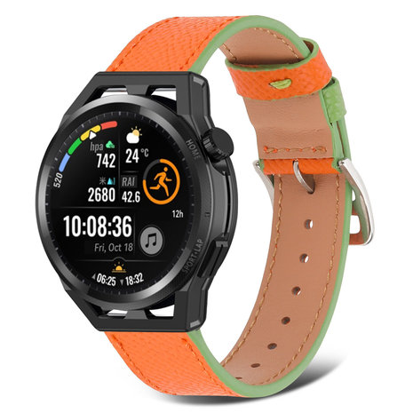 Strap-it Strap-it Correa cuero Huawei Watch GT Runner (naranja-verde) Strap-it Strap-it Correa cuero Huawei Watch GT Runner (naranja-verde)