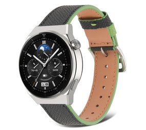 Strap-it Correa cuero Huawei Watch GT 3 Pro 46mm (negro-verde) Strap-it Correa cuero Huawei Watch GT 3 Pro 46mm (negro-verde)