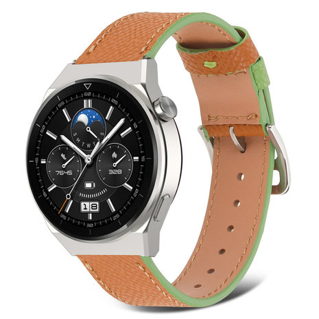 Strap-it Strap-it Correa cuero Huawei Watch GT 3 Pro 46mm (marrón-verde) Strap-it Strap-it Correa cuero Huawei Watch GT 3 Pro 46mm (marrón-verde)