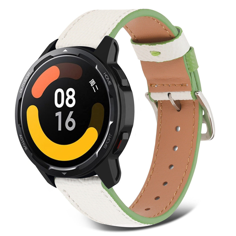 Strap-it Strap-it Correa cuero Xiaomi Watch S1 (blanco-verde) Strap-it Strap-it Correa cuero Xiaomi Watch S1 (blanco-verde)