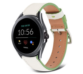 Strap-it Correa cuero Fossil Gen 5e 44mm (blanco y verde) Strap-it Correa cuero Fossil Gen 5e 44mm (blanco y verde)