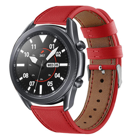Correa cuero Samsung Galaxy Watch 3 45mm roja Correasmartwatch.es