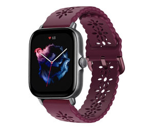 Strap-it Correa silicona estampada Amazfit GTS 3 (burdeos)