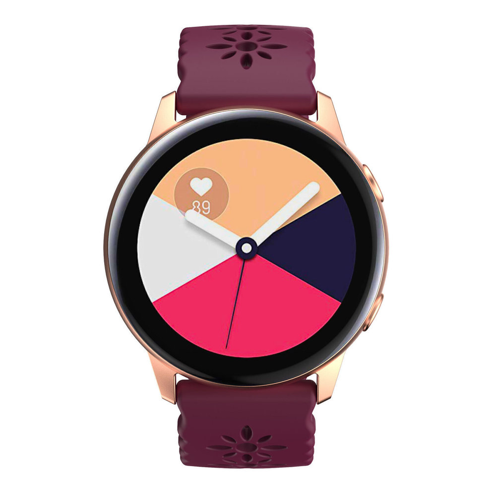 Strap-it Strap-it Correa silicona estampada Samsung Galaxy Watch Active (burdeos)