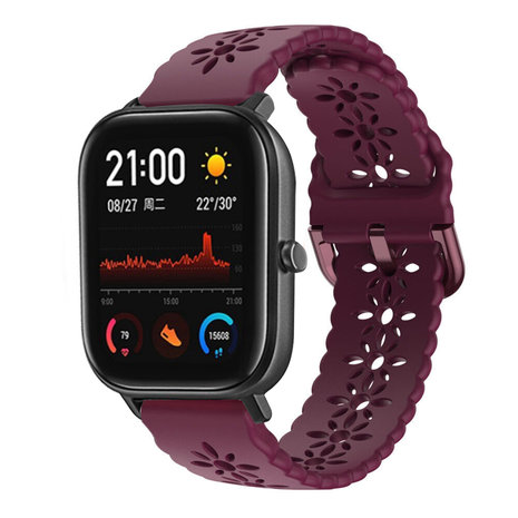 Strap-it Strap-it Correa silicona estampada Xiaomi Amazfit GTS (burdeos)
