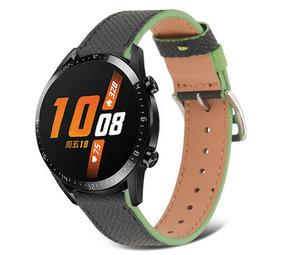 Strap-it Correa cuero Huawei Watch GT (negro-verde) Strap-it Correa cuero Huawei Watch GT (negro-verde)