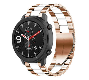 Strap-it Correa acero Xiaomi Amazfit GTR (oro rosa/blanco) Strap-it Correa acero Xiaomi Amazfit GTR (oro rosa/blanco)