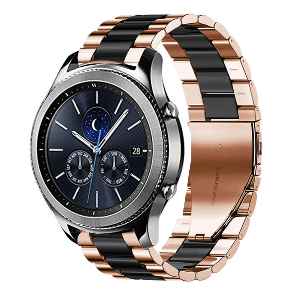 Correa acero Samsung Gear S3 oro rosa negro Correasmartwatch.es