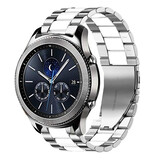 Strap-it Correa acero Samsung Gear S3 (plata/blanco) Strap-it Correa acero Samsung Gear S3 (plata/blanco)