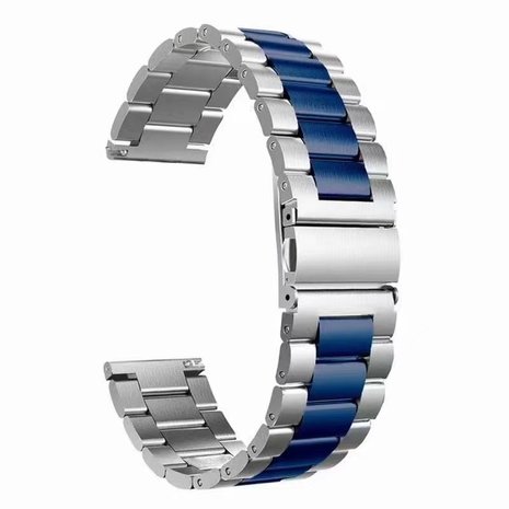 Strap-it Strap-it Correa acero Amazfit GTS 2 (plata/azul) Strap-it Strap-it Correa acero Amazfit GTS 2 (plata/azul)